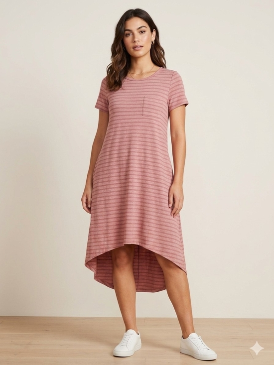 LuLaRoe Dresses & Skirts - LuLaRoe Dusty Rose Striped Tee Dress